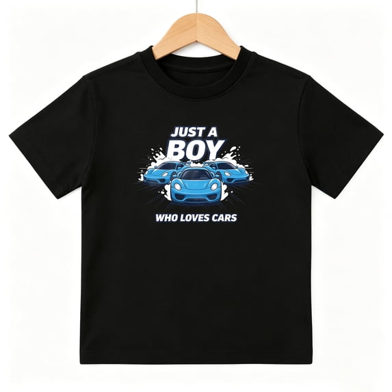 Boy Loves Cars Racing Boys Graphic Tees Kids T-Shirt 100% Cotton Short Sleeve Tops Ages 4-13Y