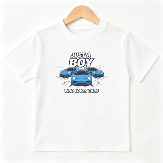 Boy Loves Cars Racing Boys Graphic Tees Kids T-Shirt 100% Cotton Short Sleeve Tops Ages 4-13Y
