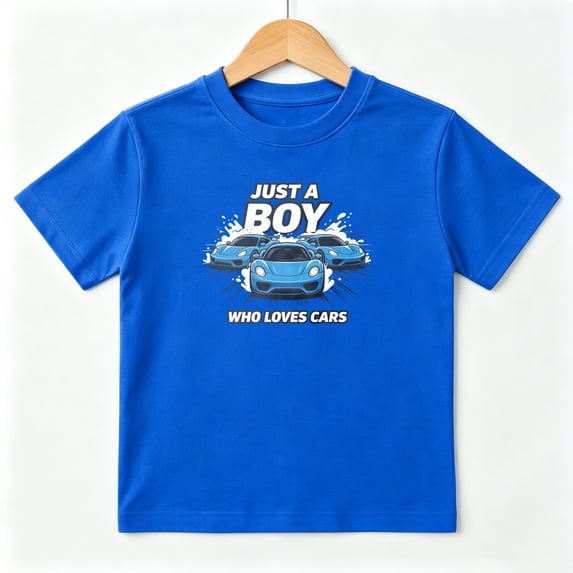 Boy Loves Cars Racing Boys Graphic Tees Kids T-Shirt 100% Cotton Short Sleeve Tops Ages 4-13Y