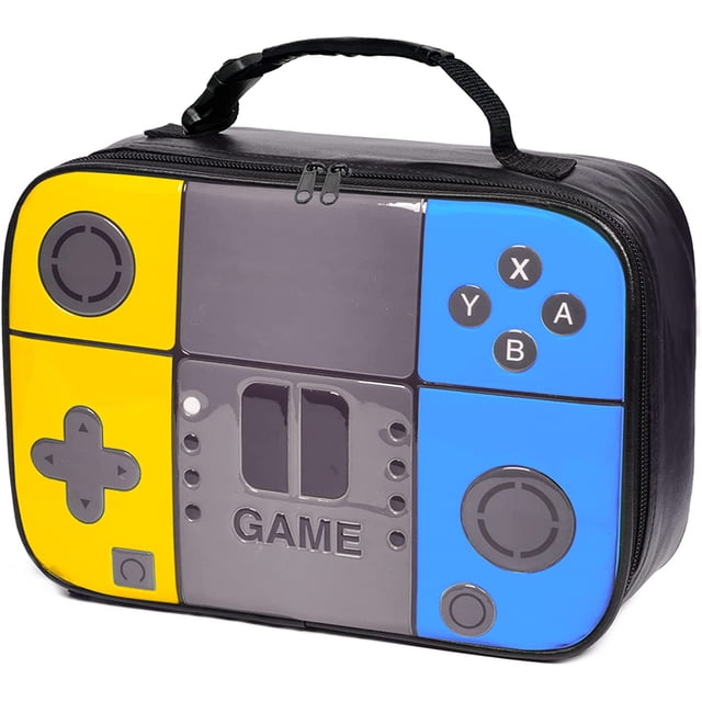 Kids Lunch Bag, Gameboy Inspired Insulated Leather Cooler, Waterproof