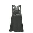 thumbnail image 1 of Boy Mama All Day Every Day Women's Fashion Sleeveless Flowy Racerback Workout Yoga Tank Top Charcoal Grey Small, 1 of 3