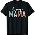 thumbnail image 1 of Boy Mama Gifts For Mother Mom Of Boys Leopard Print T-ShirtMen and women, Black T-shirt, size: Extra large, 1 of 4