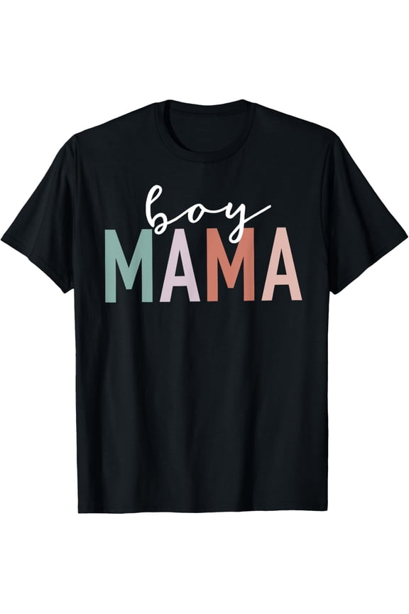 Boy Mama Gifts For Mother Mom Of Boys Leopard Print T-ShirtMen and women, Black T-shirt, size: Extra large