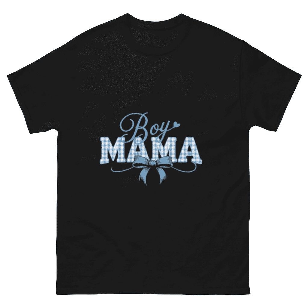 Boy Mama Mother's Day 2026 Checkered Pattern Graphic Unisex T-Shirt ...