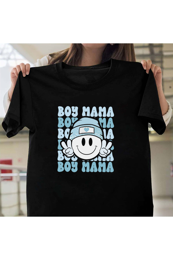 Boy Mama Retro Mom Of Sons Cute Gift Sweatshirt Hoodie Motherhood Art V60048 Unisex T-Shirt, Size Up to 5XL