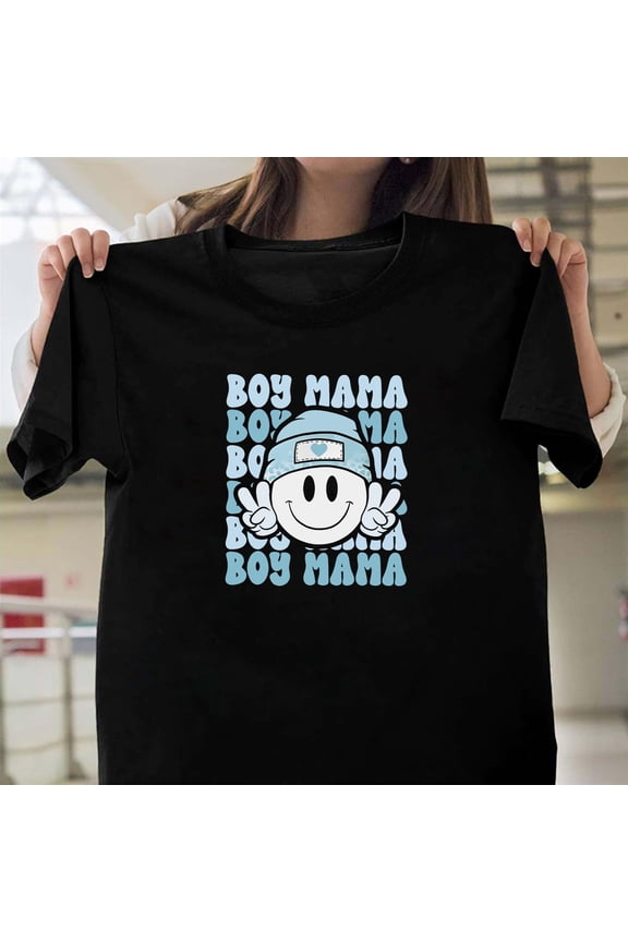 Boy Mama Retro Mom Sons Mother's Day Cute Family Matching Unisex T-Shirt Y3294, Up to Size 5XL