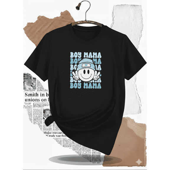 Boy Mama Retro Style Family Love Mom Of Sons Graphic Unisex T-Shirt V60048, up to size 5XL