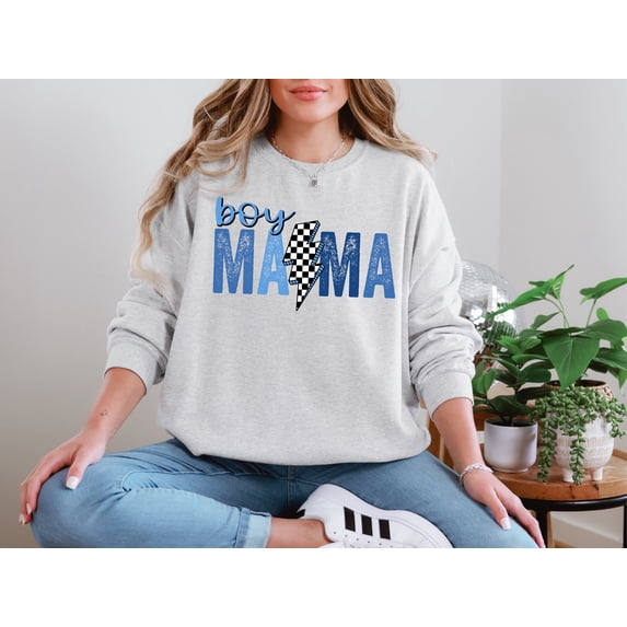 Boy Mama Sweatshirt - Mother’s Day Gift for Mama of Boys - Cozy New Mom Life Hoodie - Aesthetic Motherhood Crewneck - Gift for Mom