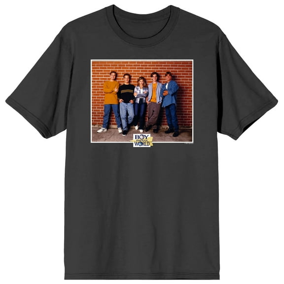 Boy Meets World Cory, Topanga, Shawn, Jack, and Eric Men's Charcoal Short Sleeve Tee-Medium