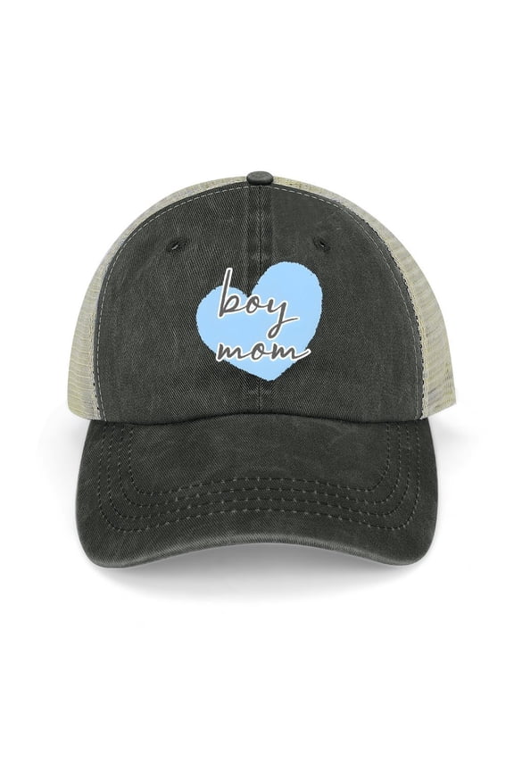 Boy Mom Black Hat Adjustable Funny Fashion Unisex Baseball Cap for Men Women
