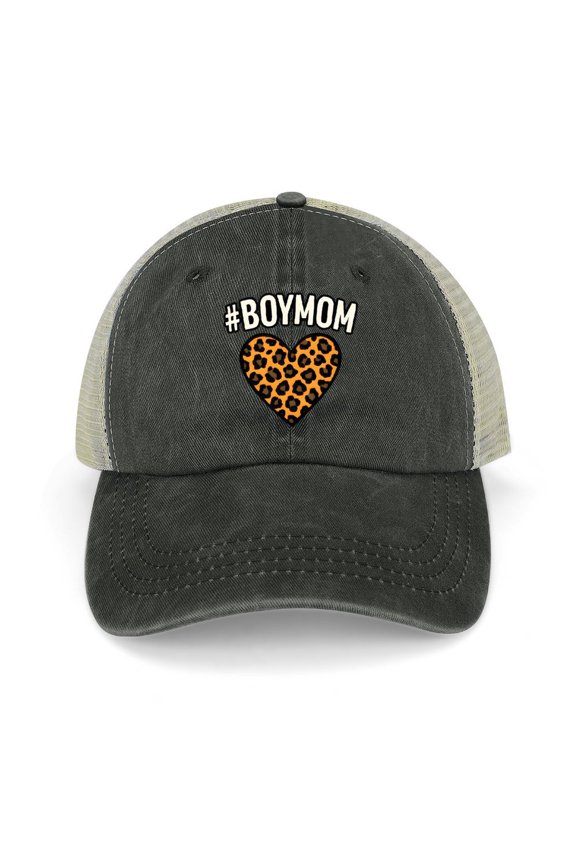 Boy Mom Black Hat Adjustable Funny Fashion Unisex Baseball Cap for Men Women