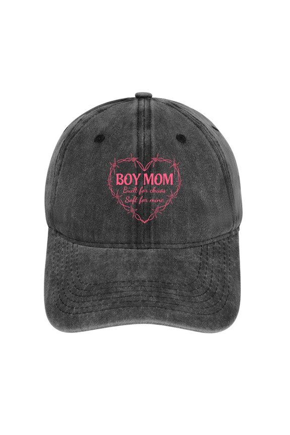 Boy Mom Charcoal Hat Adjustable Funny Fashion Unisex Baseball Cap for Men Women