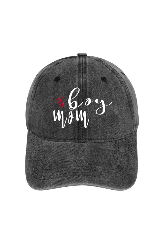 Boy Mom Charcoal Hat Adjustable Funny Fashion Unisex Baseball Cap for Men Women