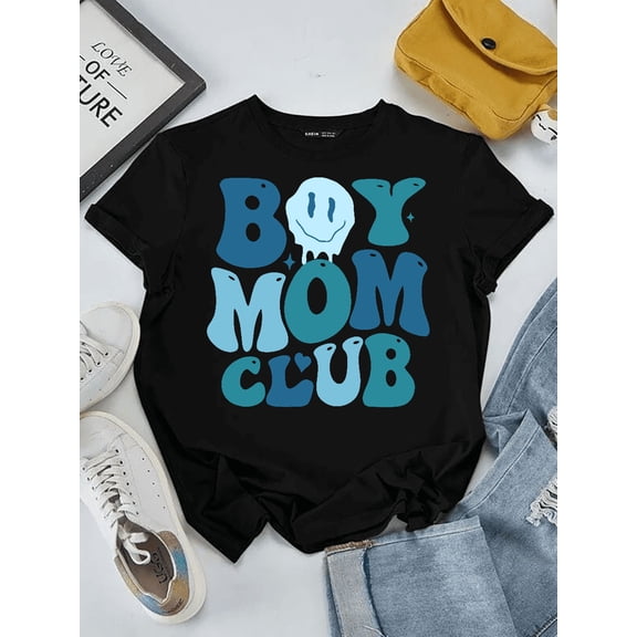 Boy Mom Club Family Quote Proud Mother Graphic Style Unisex T-Shirt V11384 up to Size 5XL