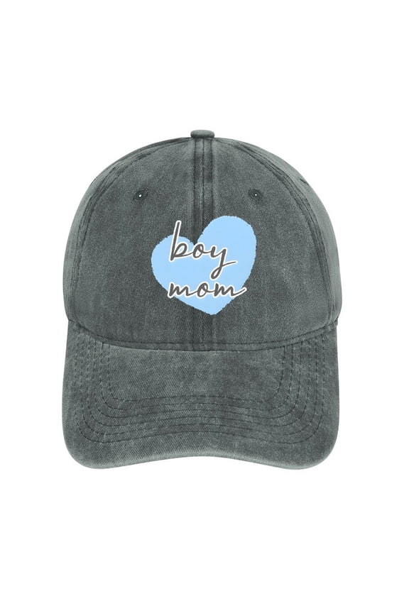 Boy Mom Gray Hat Adjustable Funny Fashion Unisex Baseball Cap for Men Women