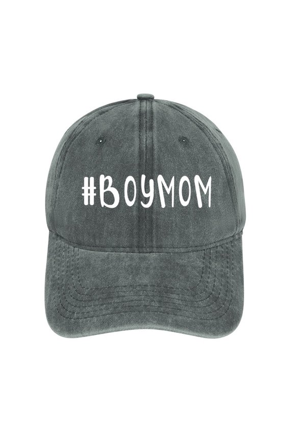 Boy Mom Gray Hat Adjustable Funny Fashion Unisex Baseball Cap for Men Women