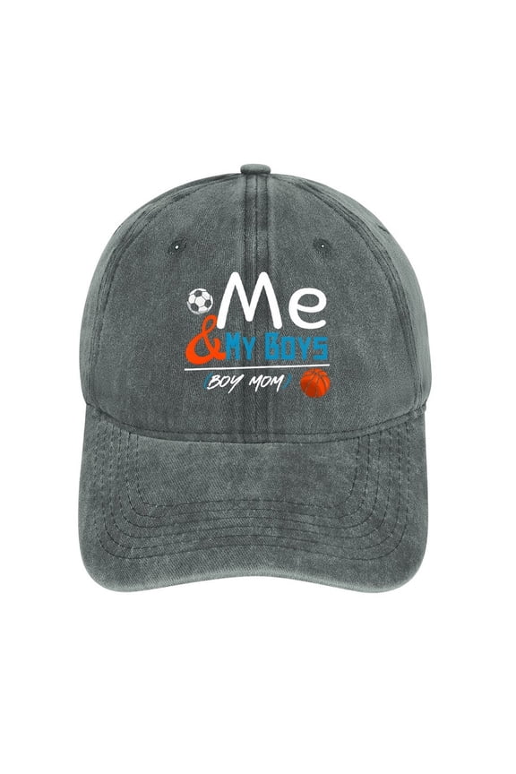 Boy Mom Gray Hat Adjustable Funny Fashion Unisex Baseball Cap for Men Women
