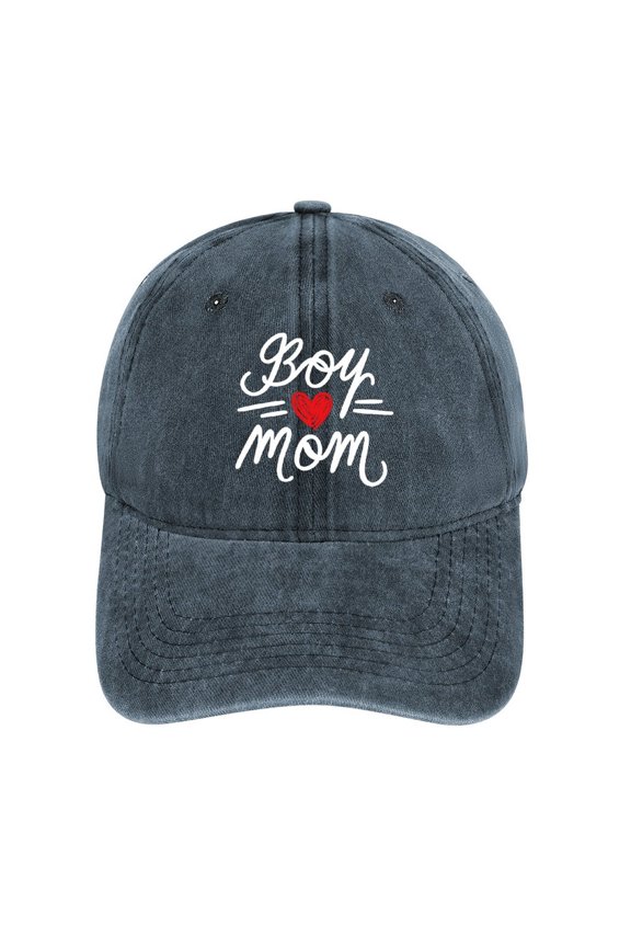 Boy Mom Navy Hat Adjustable Funny Fashion Unisex Baseball Cap for Men Women