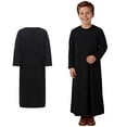 thumbnail image 1 of Boy Thobe Long Sleeve Black Thobe Ramadan Outfit 5-6 Years Clothes for Boys, 1 of 8