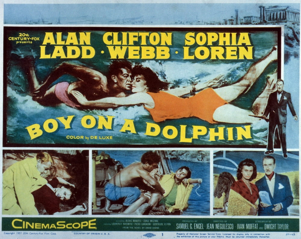 Boy On A Dolphin Canvas Art -  (28 x 22)
