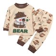thumbnail image 1 of Boy Outfits 5t Girls Boys Toddler Soft Pajamas Toddler Cartoon Prints Long Sleeve Kid Sleepwear Sets,Z17-Brown, 1 of 3