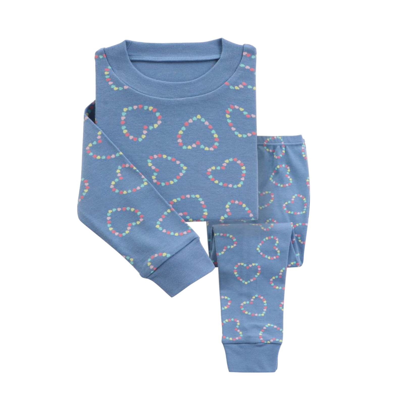 Boy Outfits Kids Soft Cartoon Prints Long Sleeves Pajamas Top Pants Set
