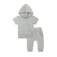 thumbnail image 1 of Boy Outfits Set Crew Neck Thin Sleeveless Pajamas Round Neck Comfortable Daily Wear Boys of Summer Spring Clothes for Boys 5-6 Years, 1 of 8