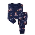 thumbnail image 1 of Boy Outfits Soft Outfits Cartoon Prints Long Sleeves Kid Loungewear Top Pants Sets Baby Boy Clothes Dark Blue 18 Months-24 Months, 1 of 1