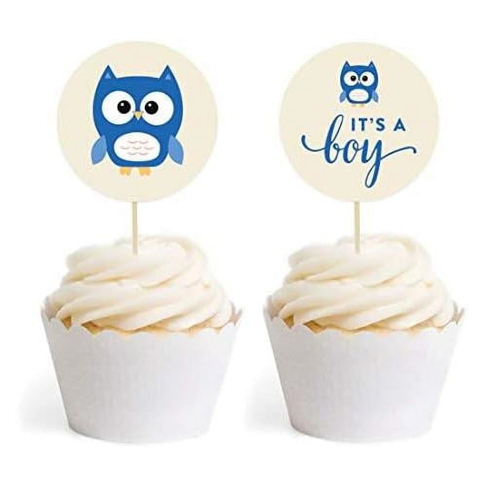 Owl baby cheap shower cupcakes