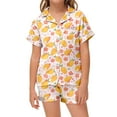 thumbnail image 1 of Boy Pajamas Set Cartoon Button Down Solid Tops T Shirt Set Toddler Nightgown Tween Pajamas 10-11 Years, 1 of 2