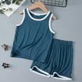 thumbnail image 1 of Boy Pajamas Set Navy Crewneck Pullover Top Classic Pajamas Set Boys Pajamas 4T, 1 of 3