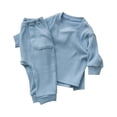 thumbnail image 1 of Boy Pajamas Size 6 Toddler Kids Babys Girls Boys Spring Winter Solid Ribbed Long Sleeve Pants Sweatshirt Sleepwear Set Outfits Blue-B, 1-2 Years, 1 of 4