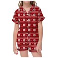 thumbnail image 1 of Boy Pajamas Size 8  Kid's Summer Homewear Boys Girls Printed Short Sleeve T Shirt Short Pants Pajamas Suits Children's Clothing Z0C-Red, 4-5 Years, 1 of 4