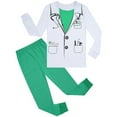 thumbnail image 1 of Boy Pajamas Toddler Kids Boys Career Themed Pajama Set Halloween Christmas Cotton Long Sleeve Sleepwear for Performance Theme Party Dress Up Baby Pajamas White1 4 Years, 1 of 7