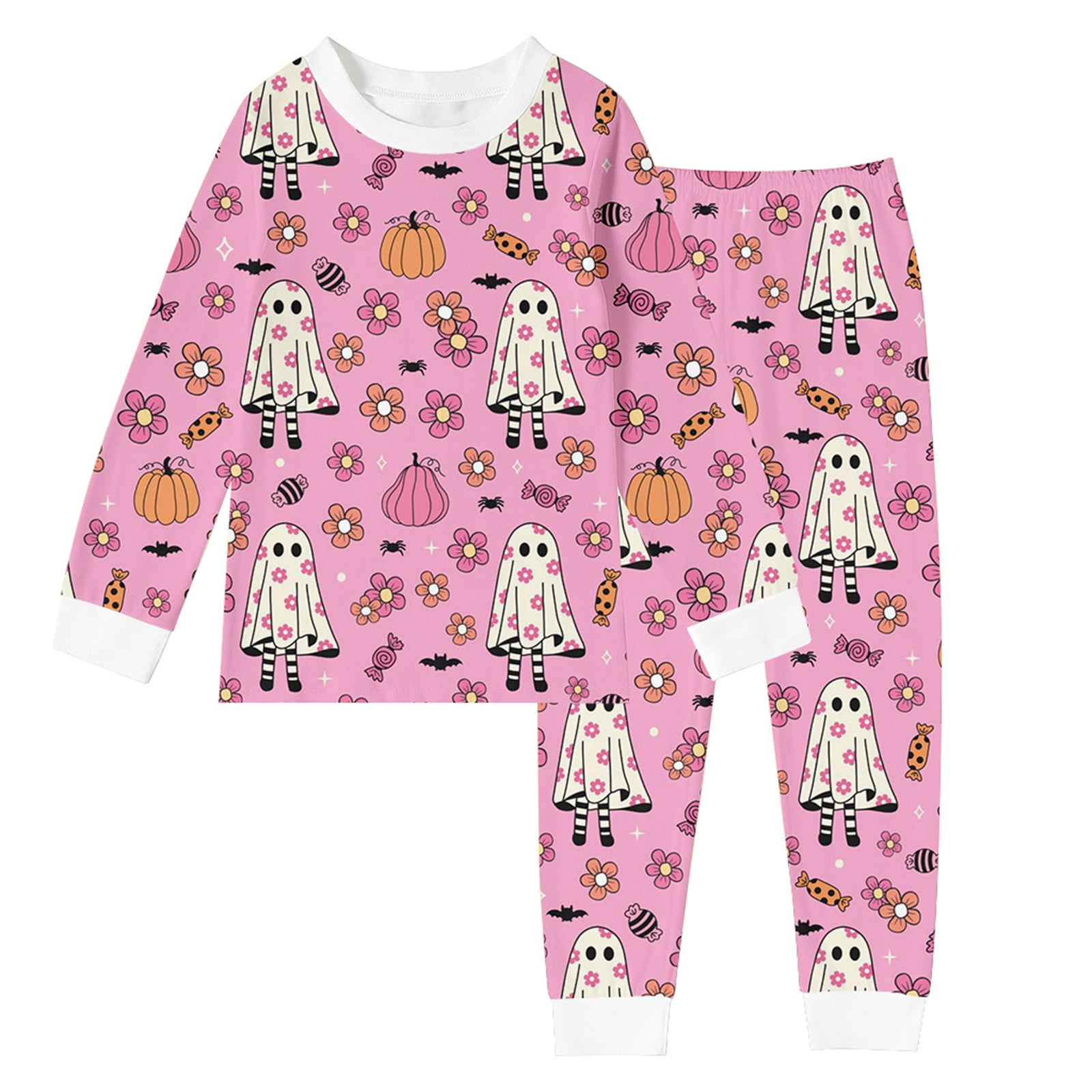 Boy Pajamas Toddler Kids Fall Pajama Set Halloween Friendly Ghost Print ...