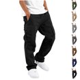 thumbnail image 1 of Boy Pants Children's Solid Color Loose Casual Fashionable Elastic Waist Casual Sports Workwear Pants Kids Black 14-15Years, 1 of 9
