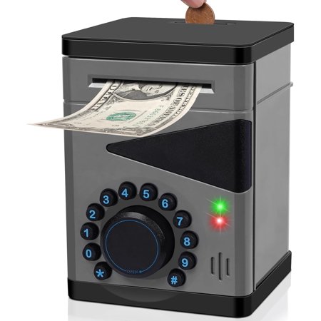 Boy Piggy Bank for Kids, Safe for Kid with Cultivating Good Saving Habit, Electronic Bank for Real Money, Ideal Gift for 3 4 5 6 7 8-12 Years Old Children Teens Toddler (Black)