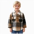 thumbnail image 1 of Boy Plaid Woolen Lapel Jacket Coat And Winter Plaid Shirt Coat Loose Shirt,Woolen Plaid Jacket 3-4 Years, 1 of 4