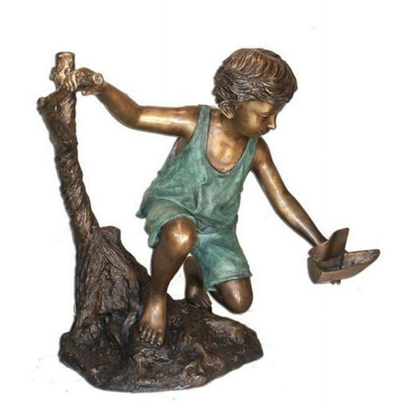 Boy Playing Toy Boat