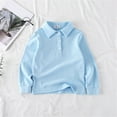 thumbnail image 1 of Boy Polo Shirt Long Sleeve Polo Shirts Sky Blue Polo Shirt Casual Blouse Tops Pullover for Toddler Boy, 1 of 2