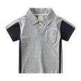 thumbnail image 1 of Boy Polo Shirts Boys Short Sleeve Shirts Boys' Color Block Shirt Kids Shirt for Boys 5-6 Years, 1 of 3