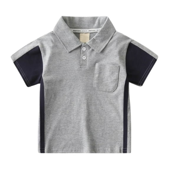 Boy Polo Shirts Boys Short Sleeve Shirts Boys' Color Block Shirt Kids Shirt for Boys 5-6 Years