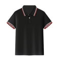 thumbnail image 1 of Boy Polo Shirts Short Sleeve Black Button down Shirt Boys Boys Shirts for Boys XL16, 1 of 2