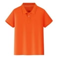 thumbnail image 1 of Boy Polo Shirts Short Sleeve Polo Boys Orange Polo Shirt Rugby Shirts for Kids Boy, 1 of 6