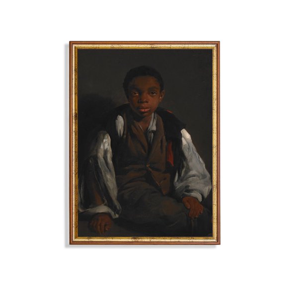 Boy Portrait Rustic Fine Vintage Portrait Living Room Bedroom Gallery Wall Art Unframed Paper Print