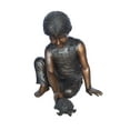 thumbnail image 1 of Nifao Boy Pushing Turtle Outdoor Fountain Statue, Bronze Garden Water Feature Sculpture for Patio & Yard – Garden Outdoor Decor Sculpture, 18"L x 20"W x 19"H, 1 of 11