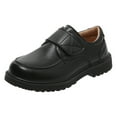 thumbnail image 1 of Boy School Shoes Kids Oxford School Uniform Loafer Girls Church Dress Shoes Black Leather Hook and Loop Comfort Boys Tainers Size 9 Black 41, 1 of 5