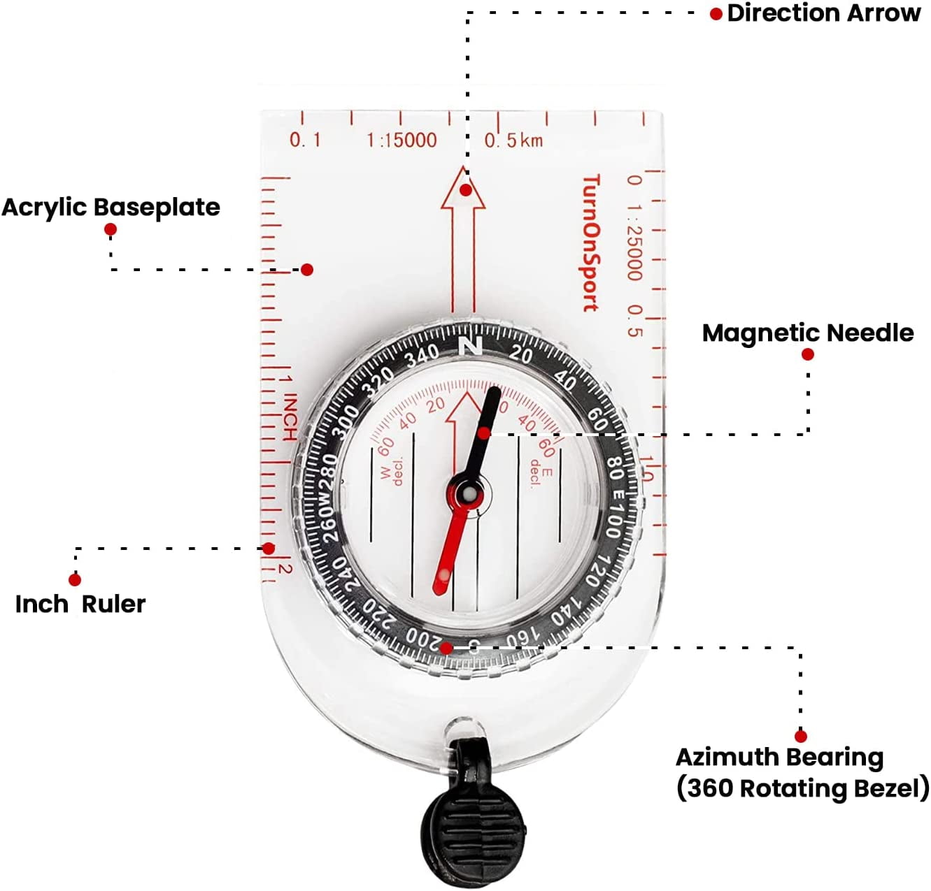 Boy Scout Hiking Compass | Orienteering Compass for Kids Map Navigation - Small Survival Compass - Waterproof \u0026 Lightweight Small Survival Compass - Mini Camping Compass - Kids Camping Kit