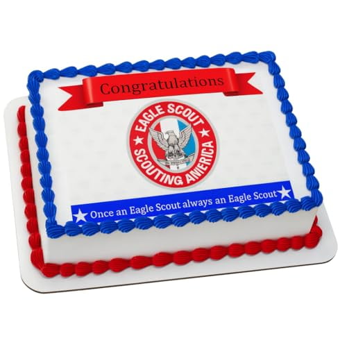 Boy Scouts Eagle Scout Congratulations Cake Topper Officially Inspired Design for Scouting Ceremonies, Courts of Honor, Graduations, and Achievements Fits Quarter Sheet Cakes