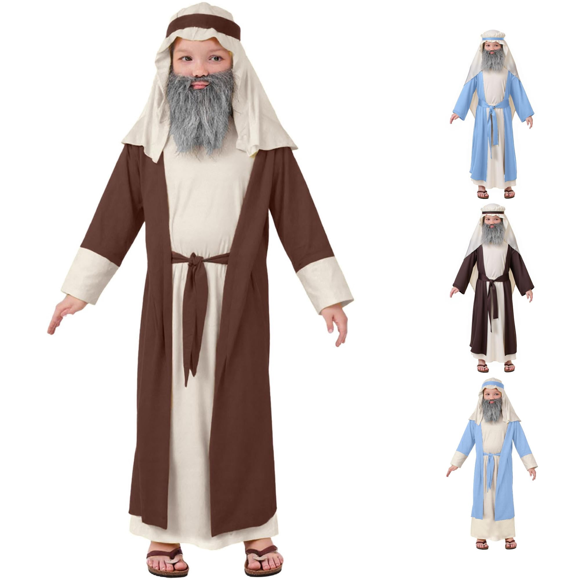 Boy Shepherd Brown Open Robe with Inner Robe Headscarf and Grey Beard ...